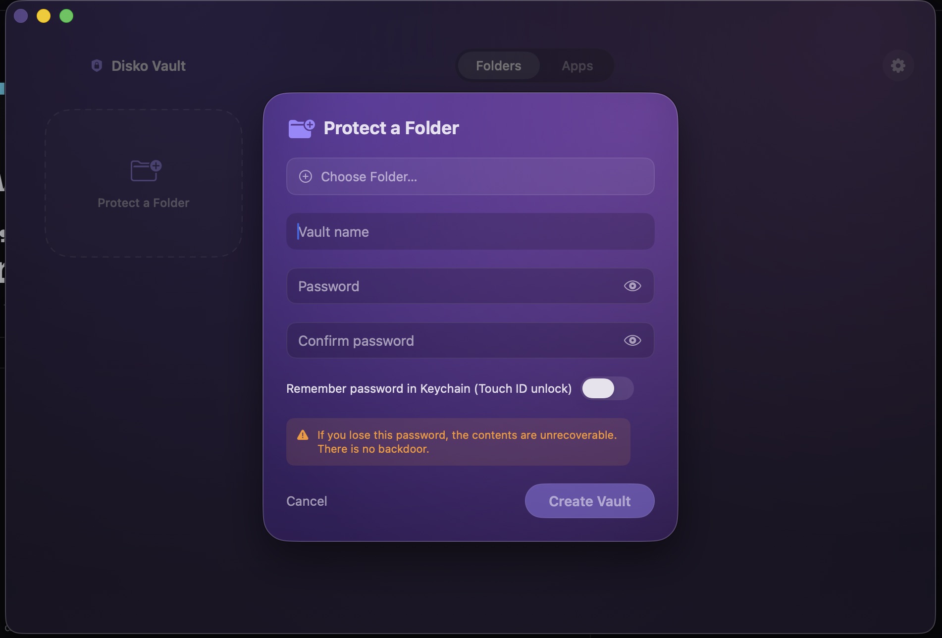 Lock a folder in real encryption; put a password wall on any app.